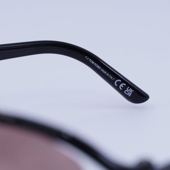 Tom Ford FT1069 01Z Fernanda Sunglasses Black Geometric Frame, Violet Lenses - Picture 6 of 9